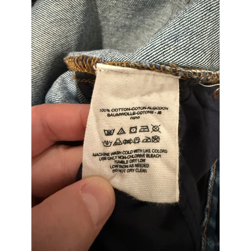 We The Free Free People Jeans Womens 31 Blue High Rise Mom Tapered Rigid Denim
